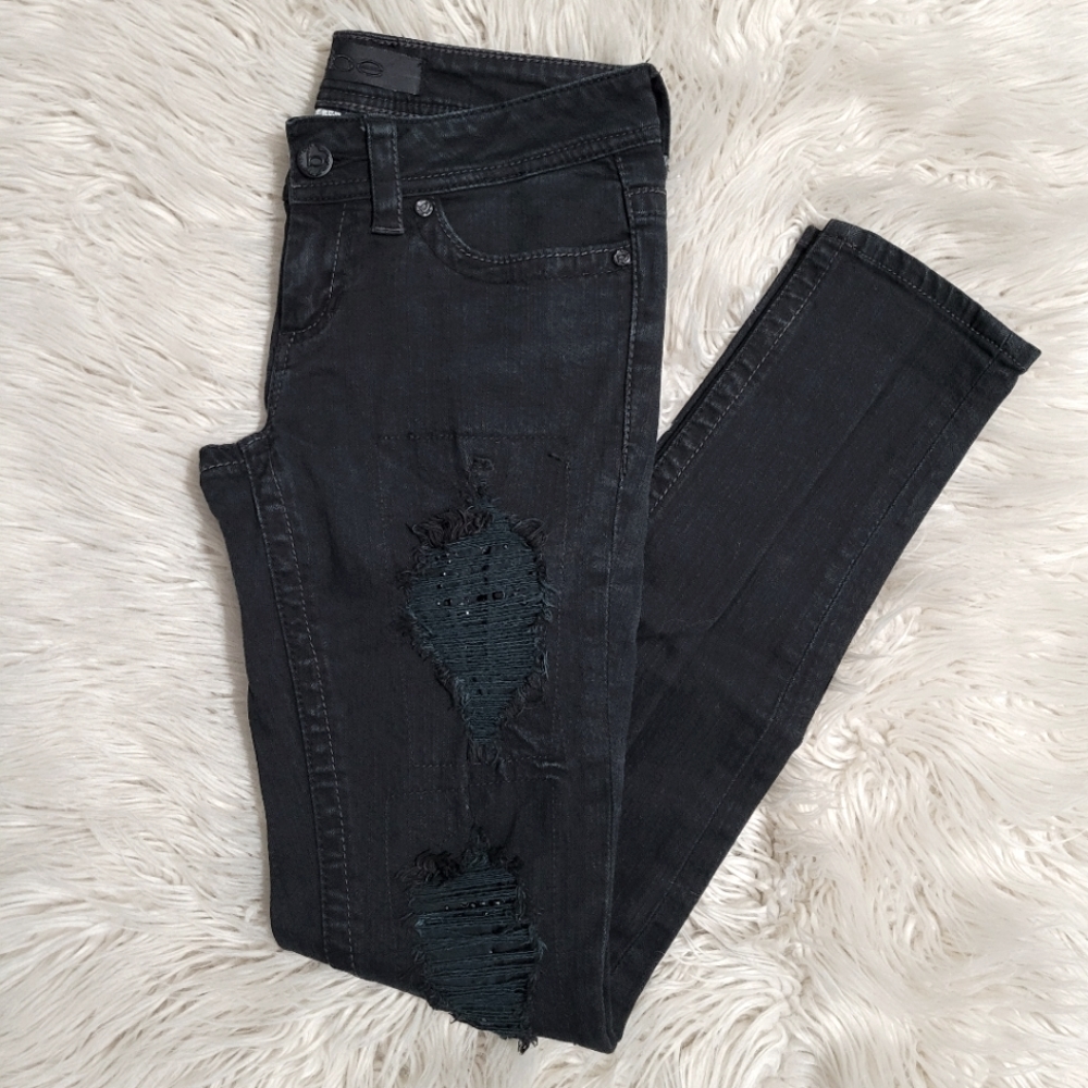 Bebe Low Rise Black Jeans Size 27